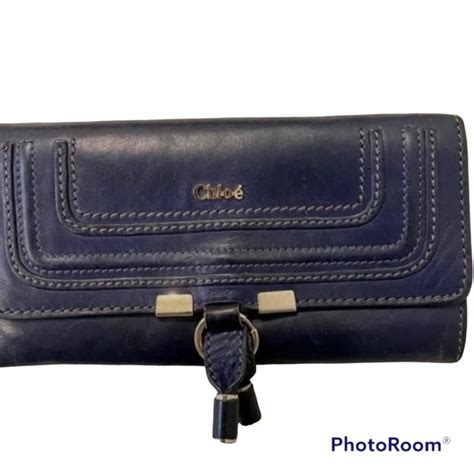 chloe marcie wallet navy|chloe trifold wallet.